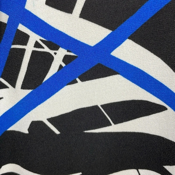 Anne Klein Dress Womens Large Blue Line Pattern Short Sleeve A-Line Midi - Picture 9 of 16